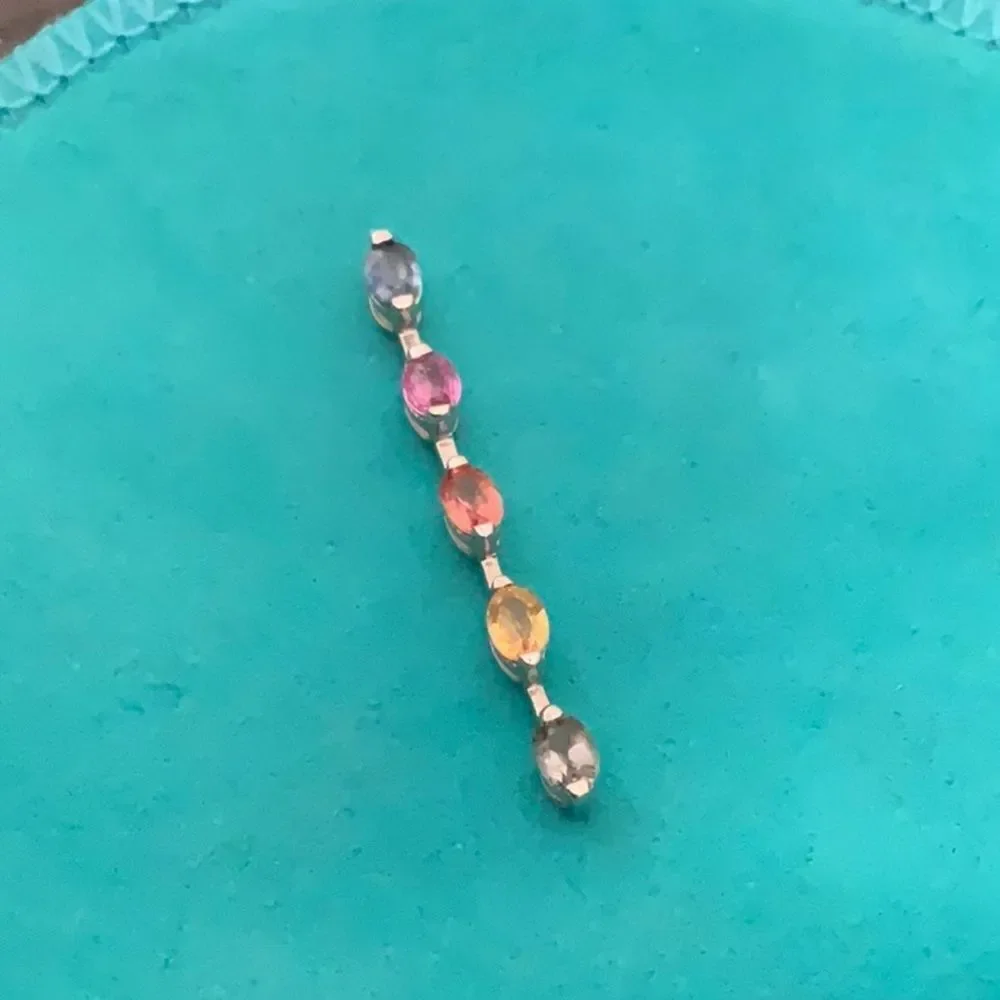 Precious Multi-Color Gemstone Pendant LN!